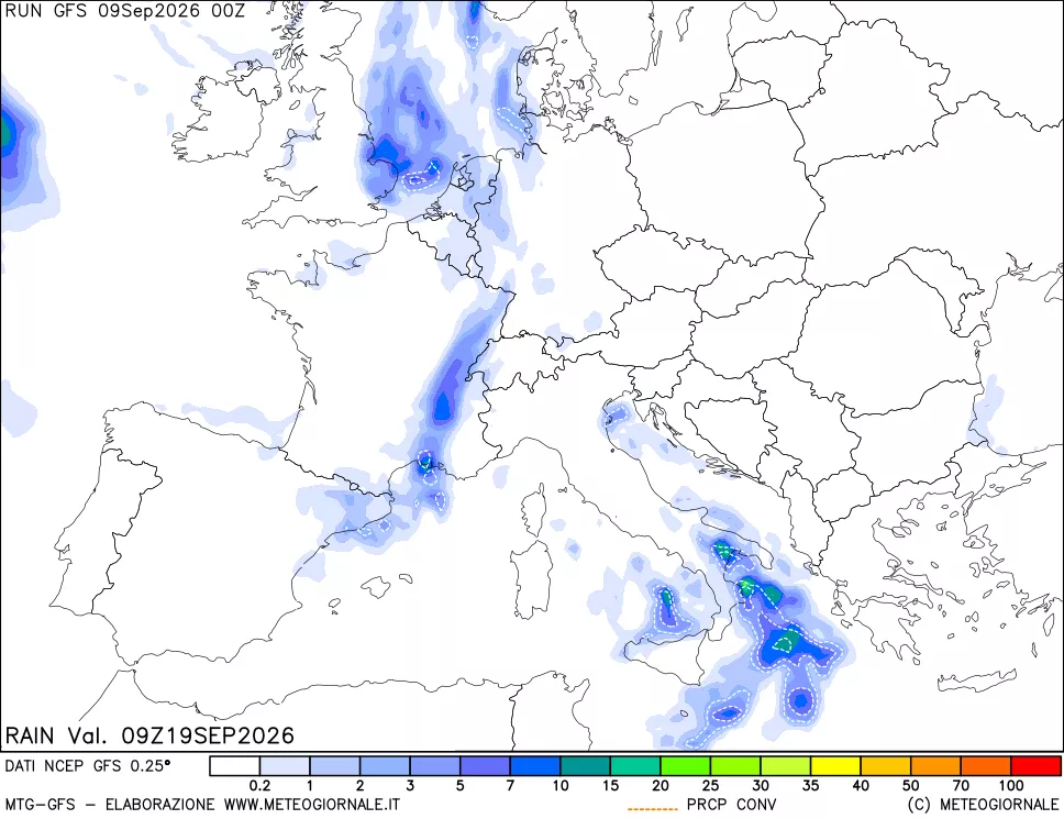 mappa Precipitazioni totali e convettive