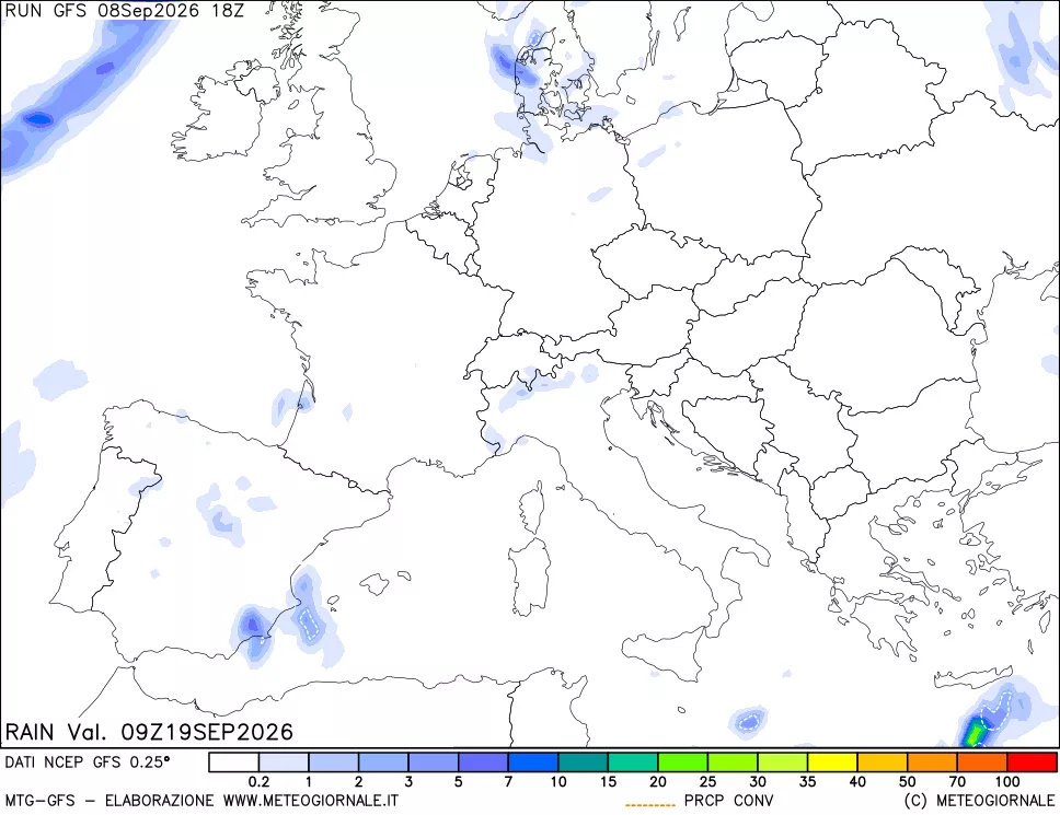 mappa Precipitazioni totali e convettive