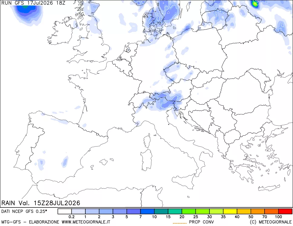 mappa Precipitazioni totali e convettive
