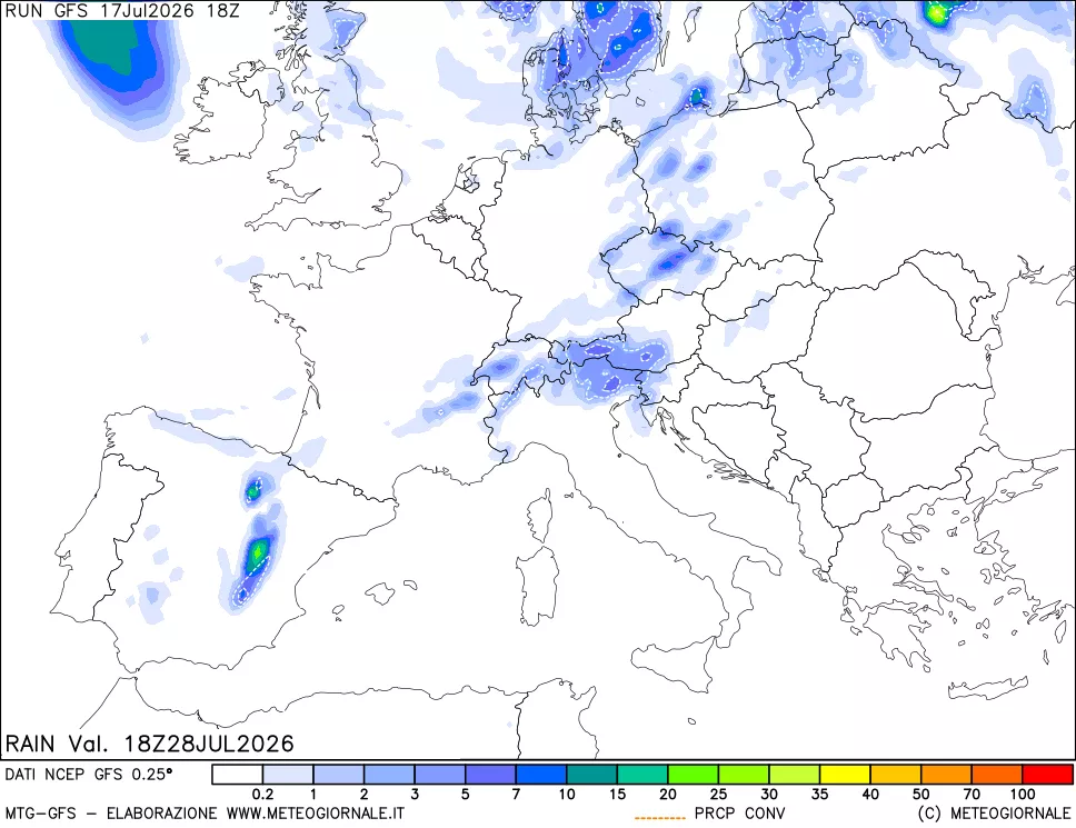 mappa Precipitazioni totali e convettive