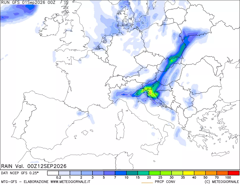 mappa Precipitazioni totali e convettive