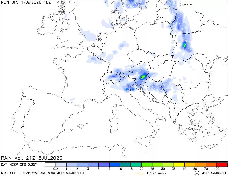 mappa Precipitazioni totali e convettive