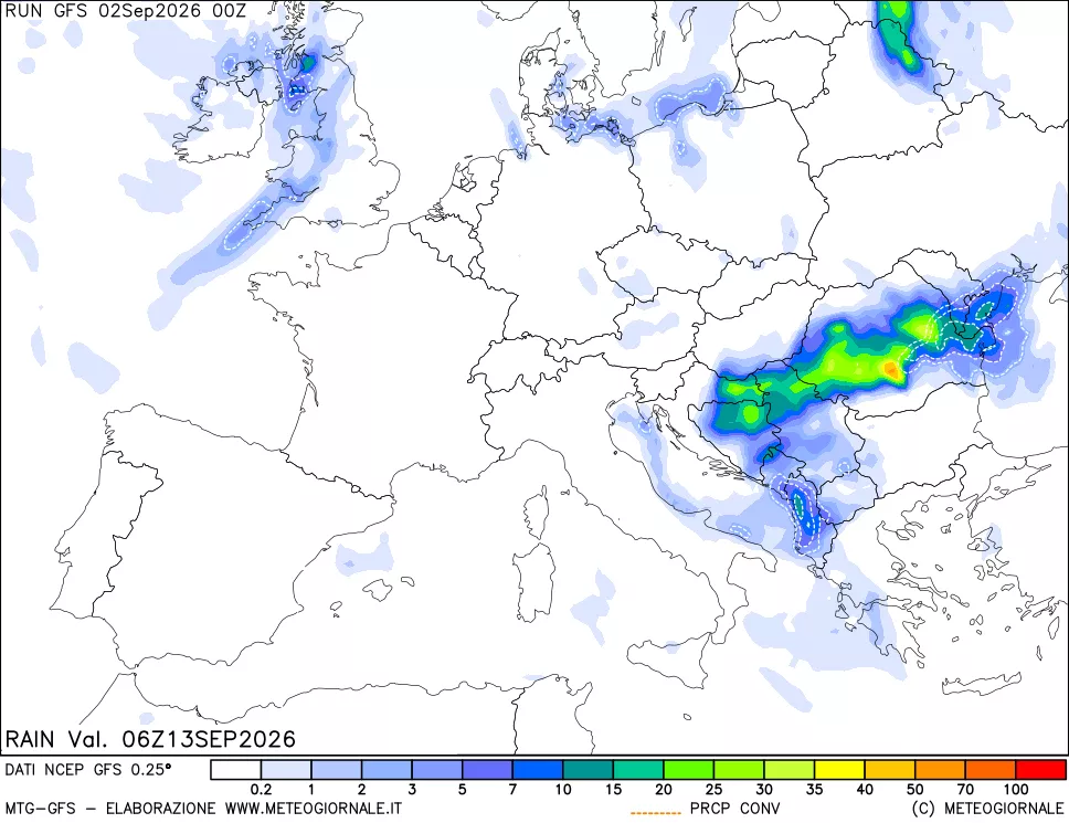 mappa Precipitazioni totali e convettive