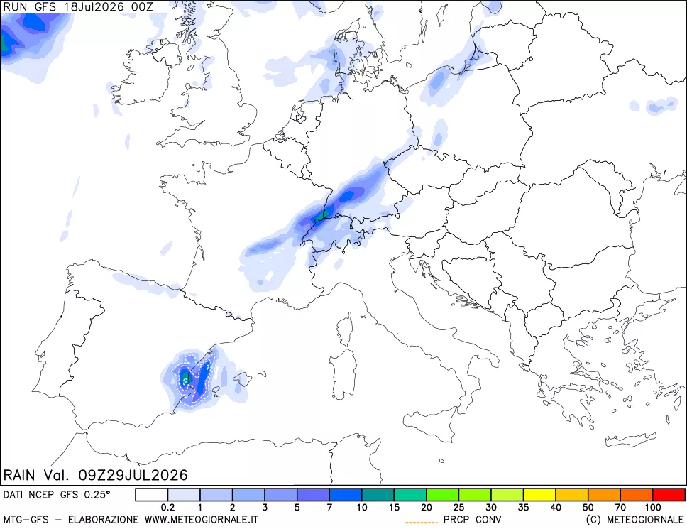 mappa Precipitazioni totali e convettive