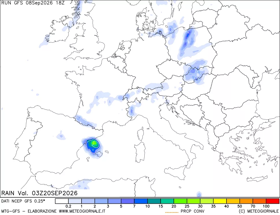 mappa Precipitazioni totali e convettive