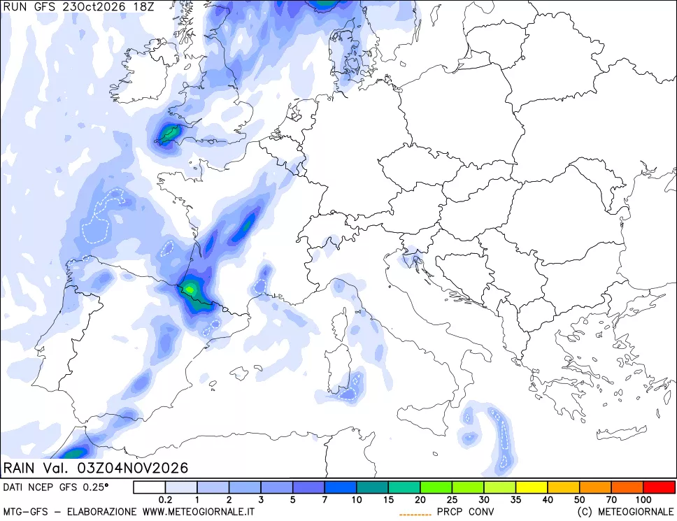 mappa Precipitazioni totali e convettive