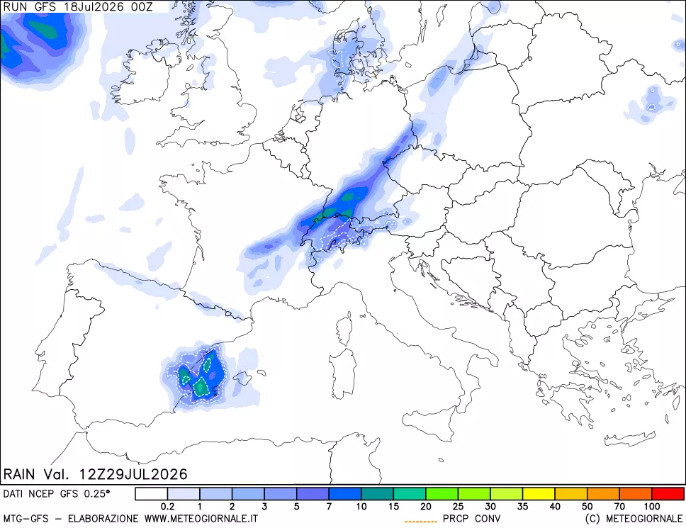 mappa Precipitazioni totali e convettive