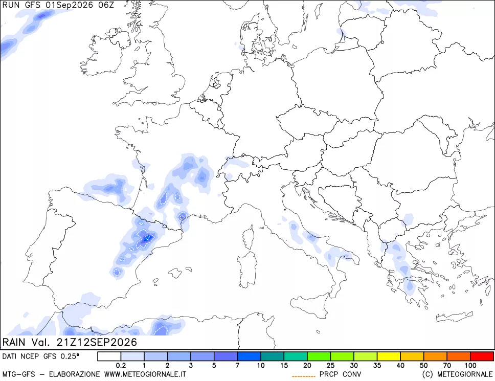 mappa Precipitazioni totali e convettive