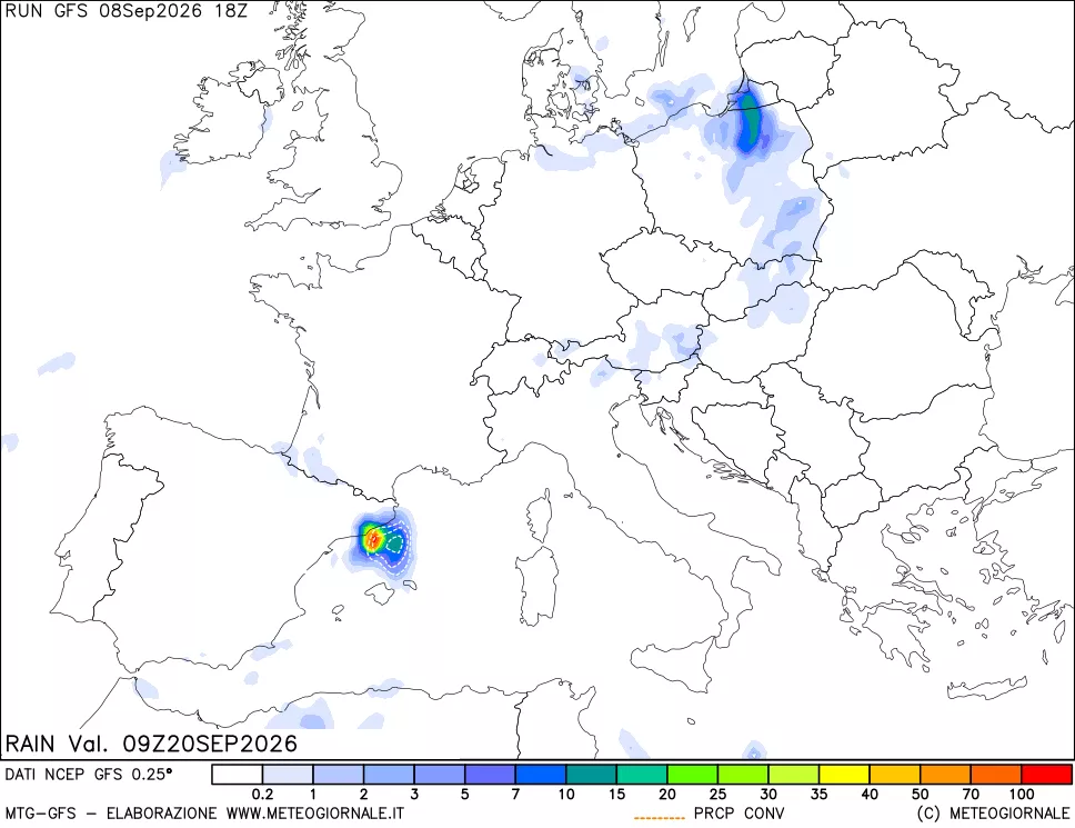 mappa Precipitazioni totali e convettive