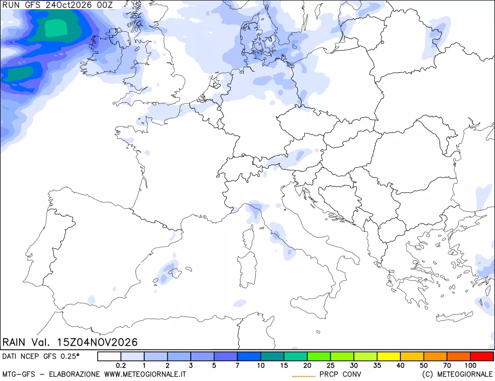 mappa Precipitazioni totali e convettive