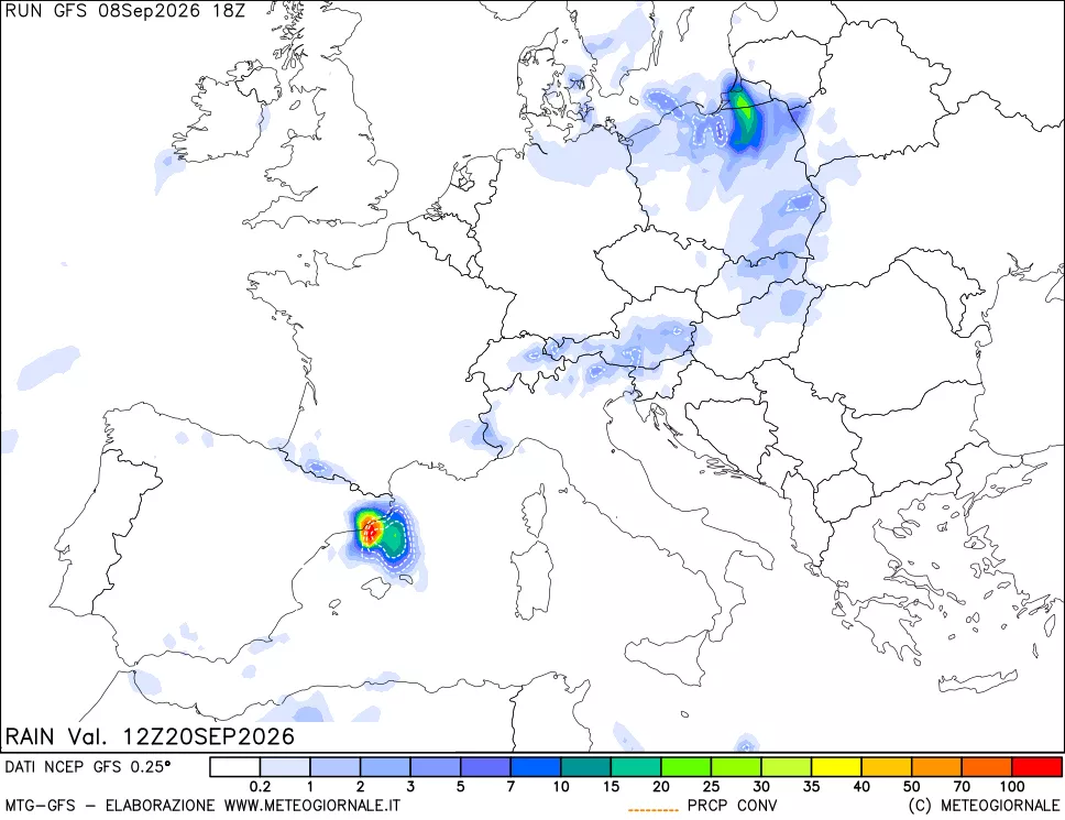 mappa Precipitazioni totali e convettive