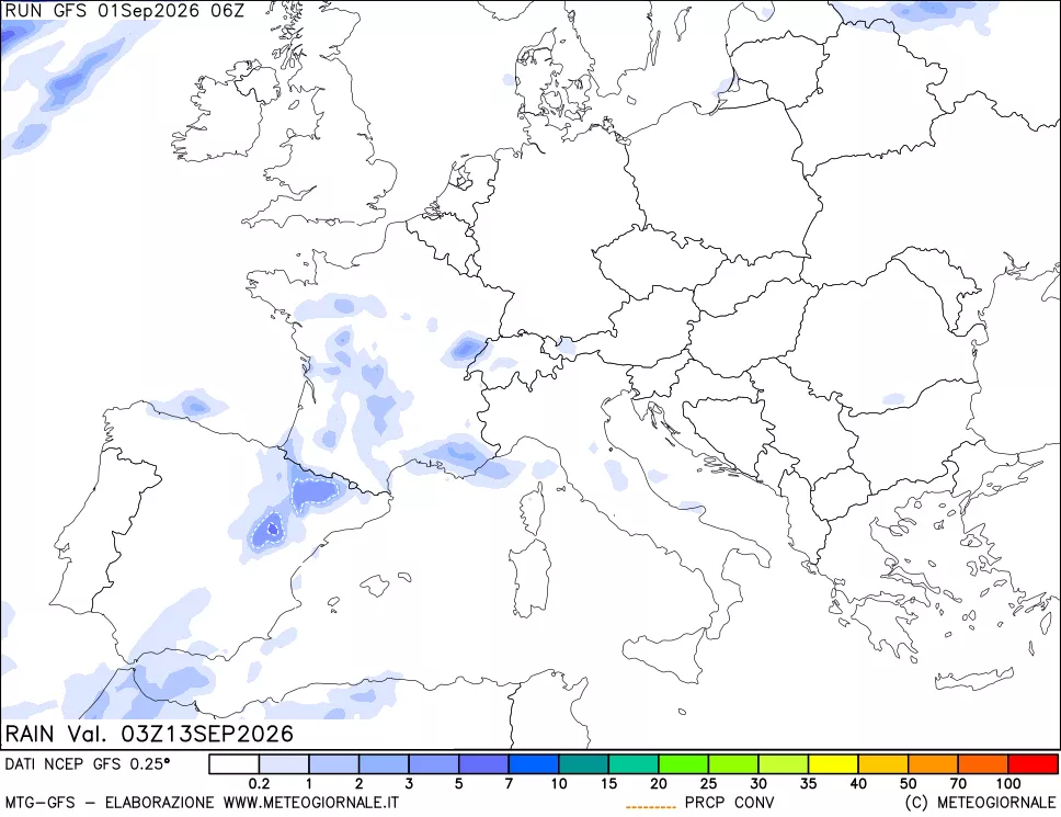 mappa Precipitazioni totali e convettive