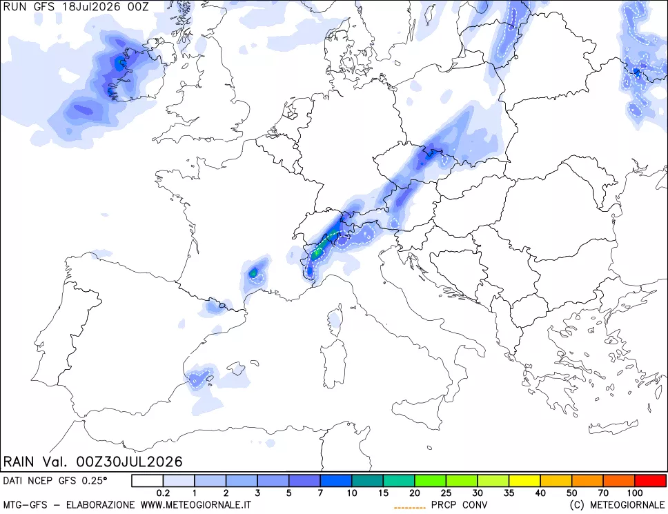 mappa Precipitazioni totali e convettive
