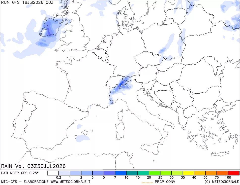 mappa Precipitazioni totali e convettive