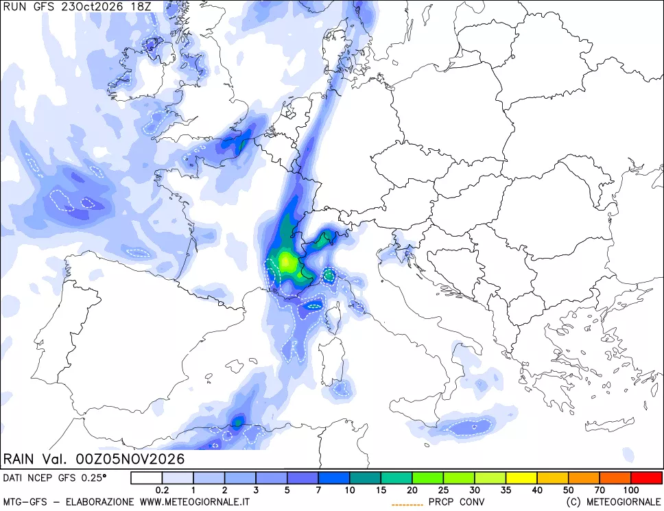 mappa Precipitazioni totali e convettive