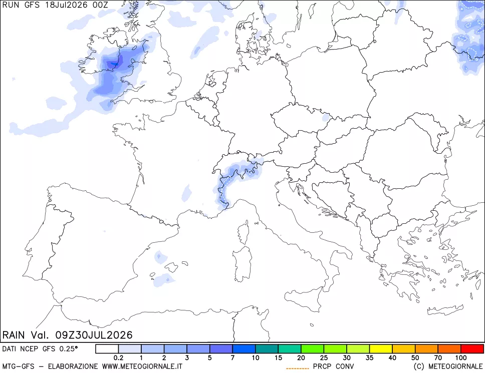 mappa Precipitazioni totali e convettive