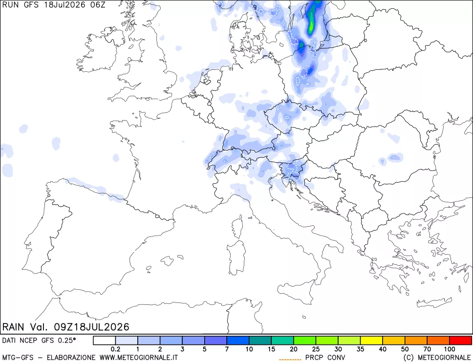 mappa Precipitazioni totali e convettive