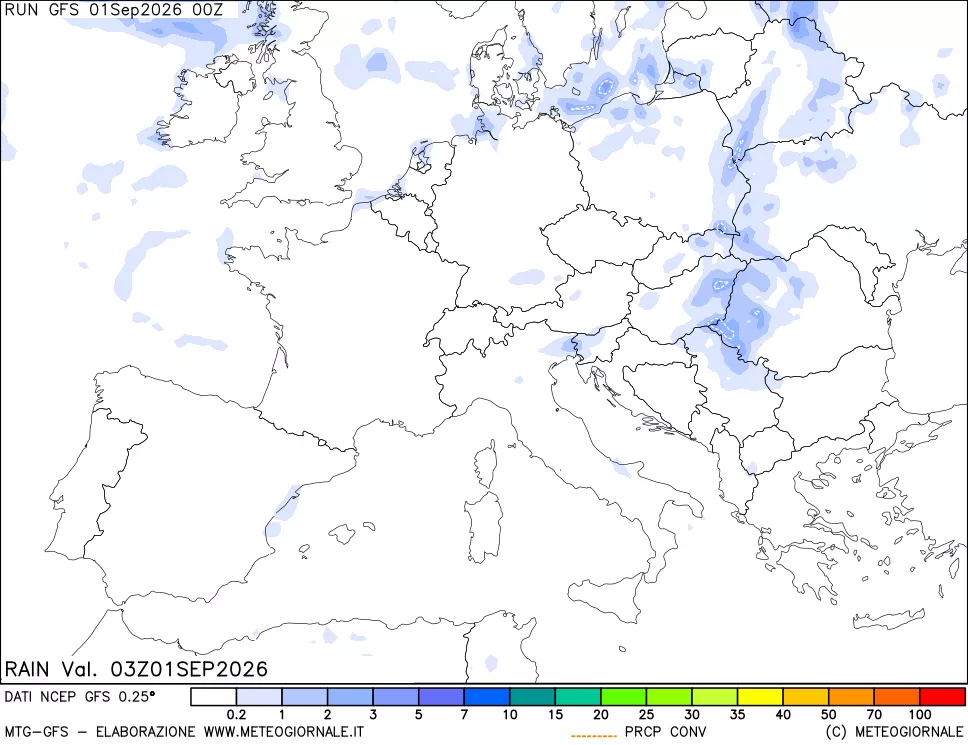 mappa Precipitazioni totali e convettive