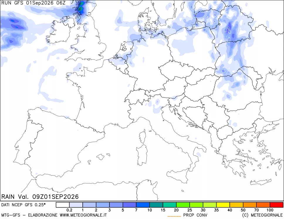 mappa Precipitazioni totali e convettive
