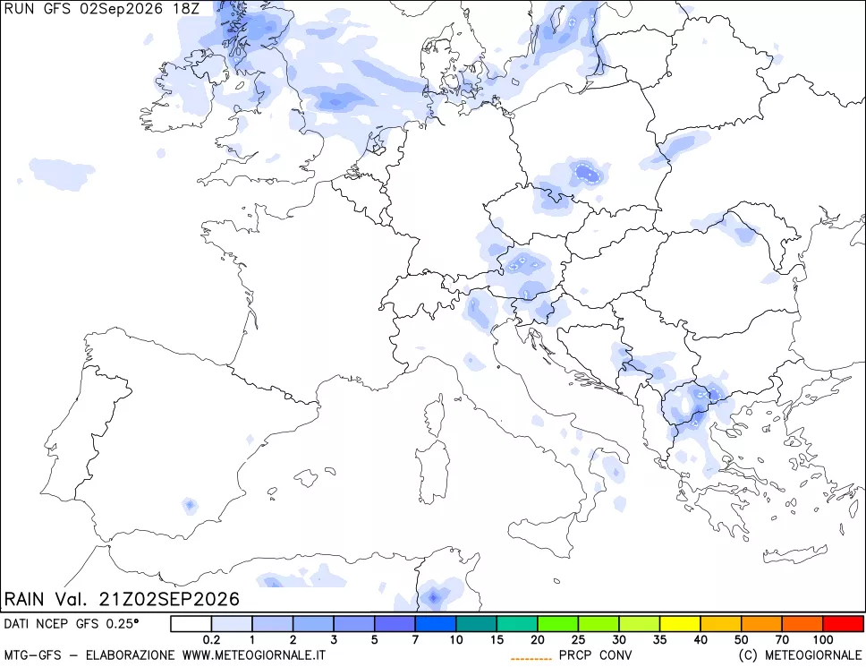 mappa Precipitazioni totali e convettive