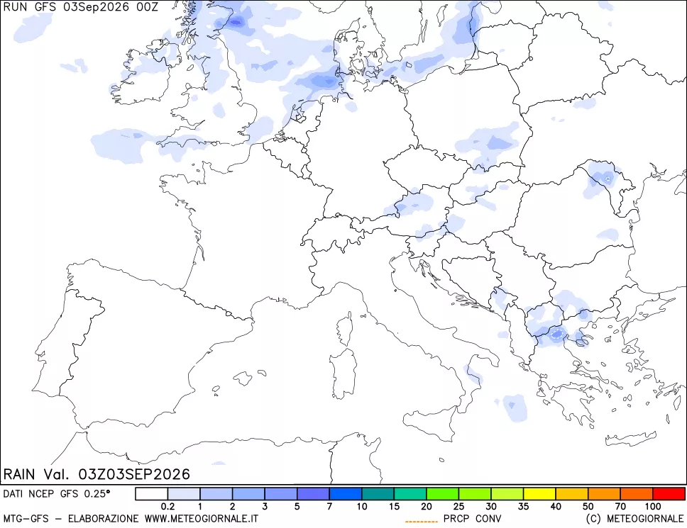 mappa Precipitazioni totali e convettive