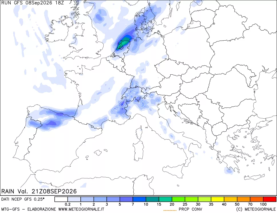 mappa Precipitazioni totali e convettive