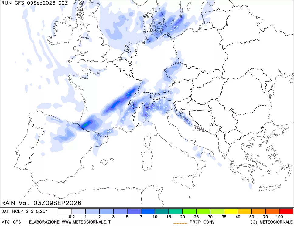 mappa Precipitazioni totali e convettive