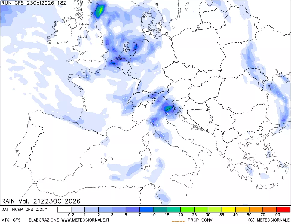 mappa Precipitazioni totali e convettive