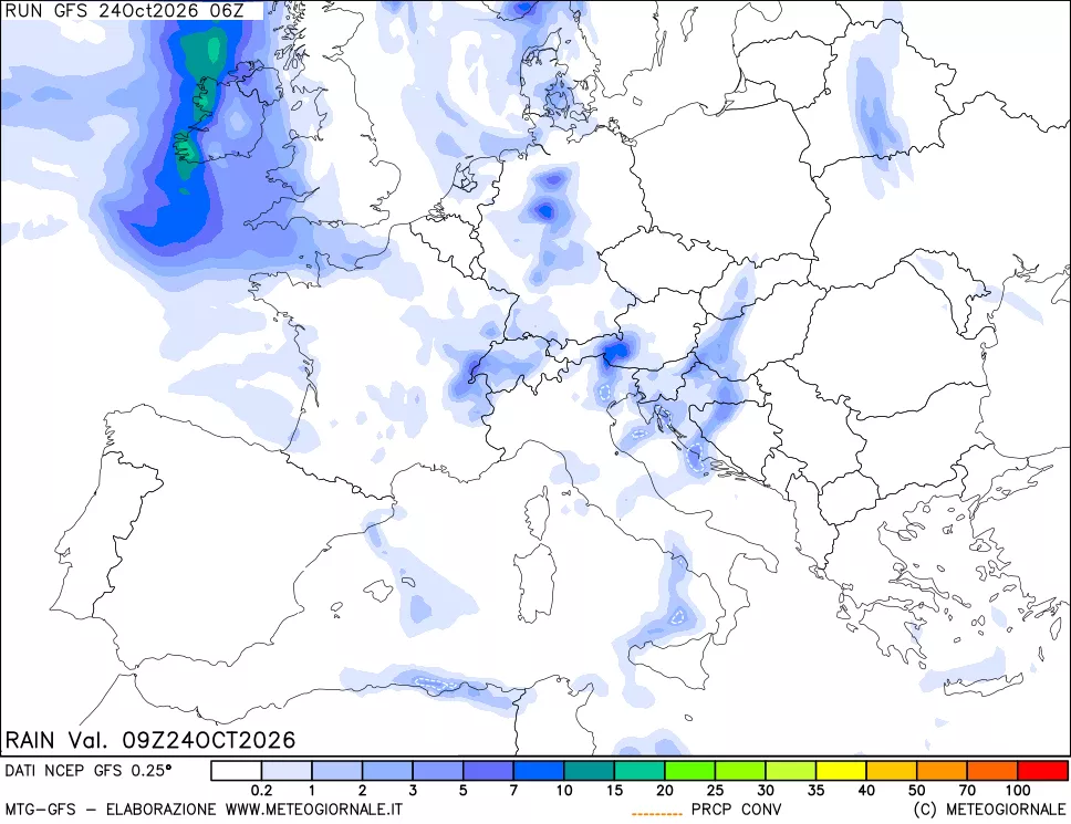 mappa Precipitazioni totali e convettive