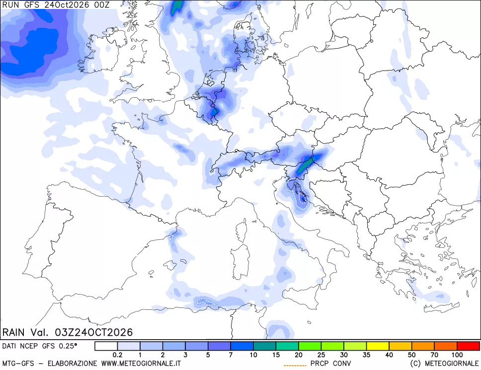 mappa Precipitazioni totali e convettive