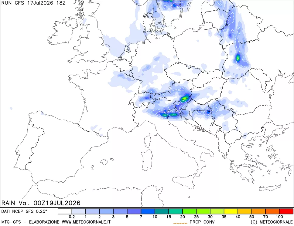 mappa Precipitazioni totali e convettive