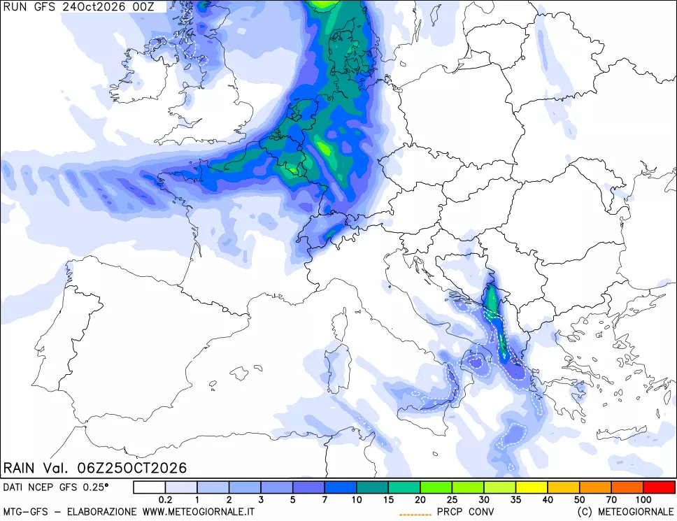 mappa Precipitazioni totali e convettive