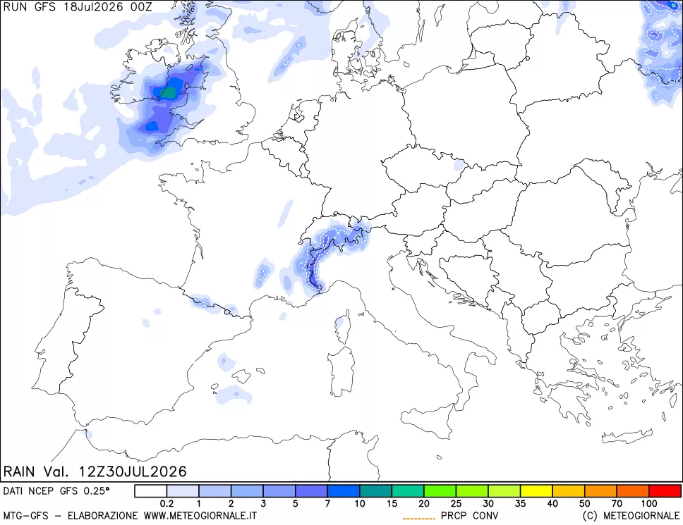 mappa Precipitazioni totali e convettive