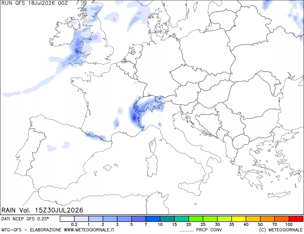 mappa Precipitazioni totali e convettive