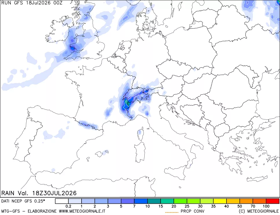 mappa Precipitazioni totali e convettive