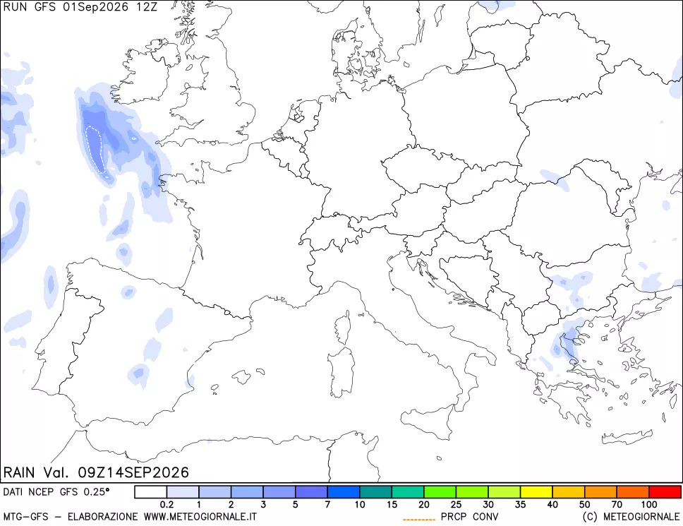 mappa Precipitazioni totali e convettive