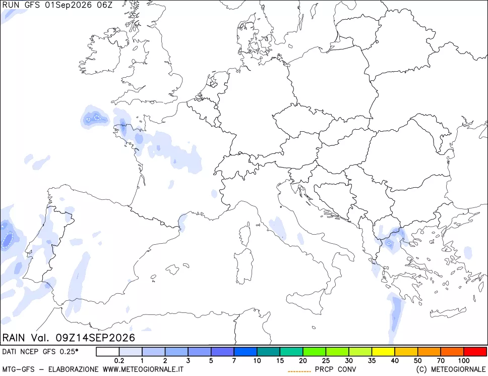 mappa Precipitazioni totali e convettive