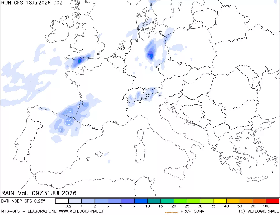 mappa Precipitazioni totali e convettive