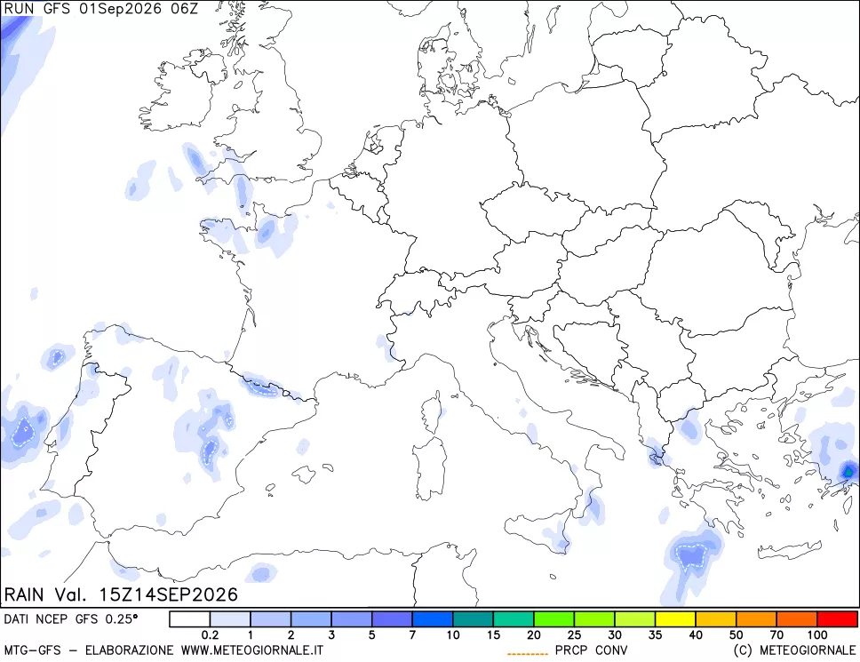 mappa Precipitazioni totali e convettive