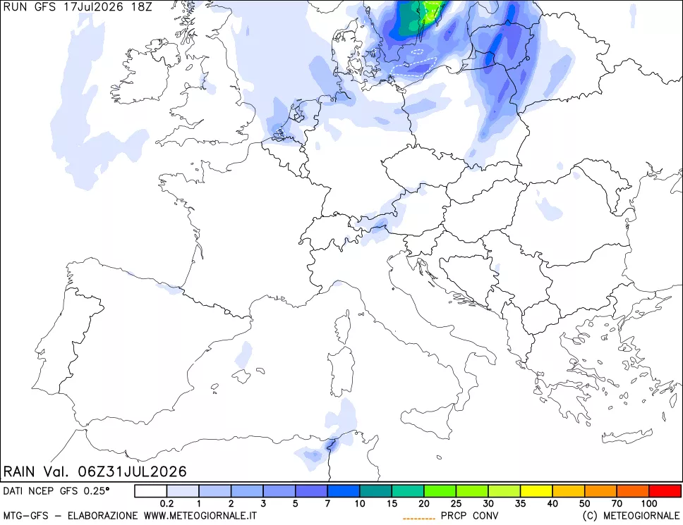 mappa Precipitazioni totali e convettive