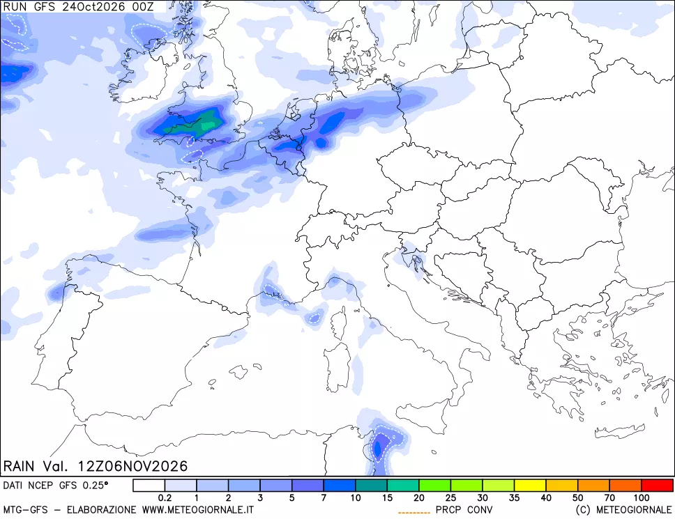 mappa Precipitazioni totali e convettive