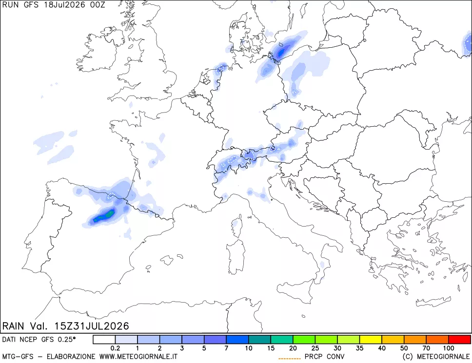 mappa Precipitazioni totali e convettive