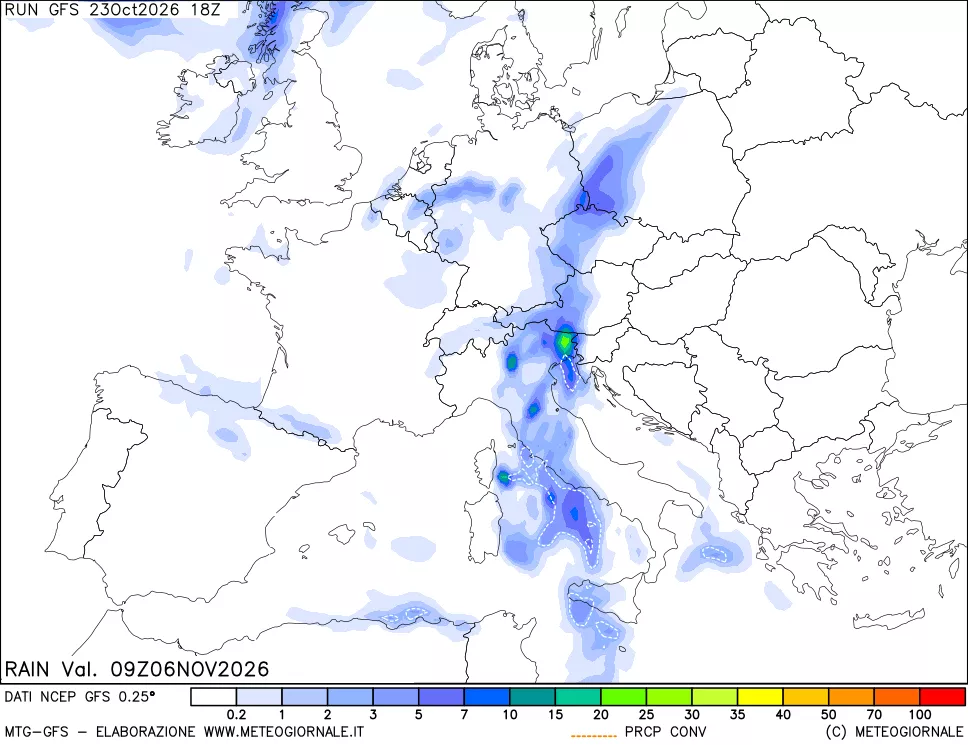 mappa Precipitazioni totali e convettive
