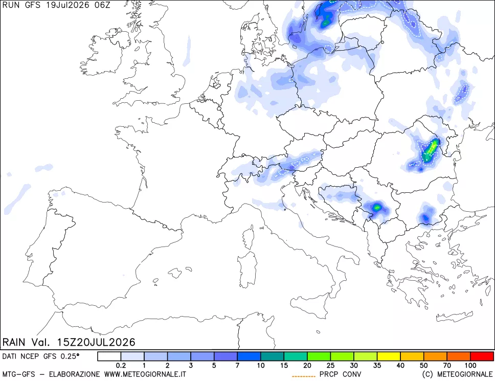 mappa Precipitazioni totali e convettive