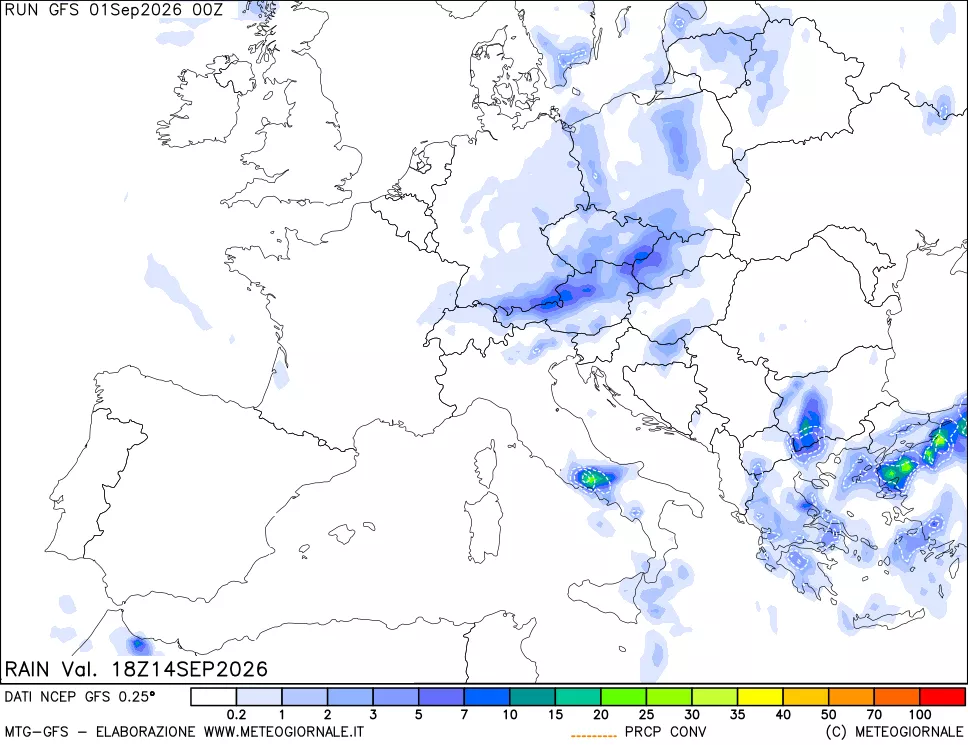 mappa Precipitazioni totali e convettive