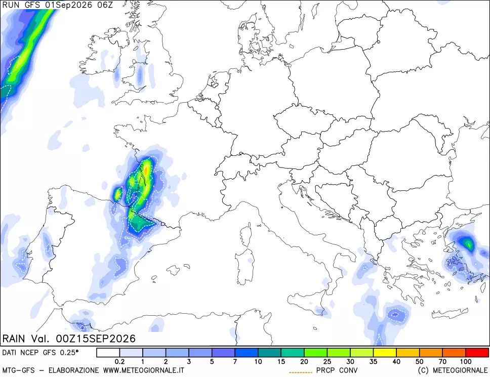 mappa Precipitazioni totali e convettive