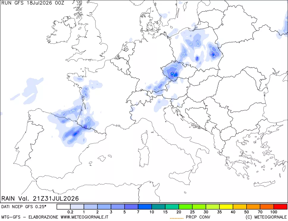 mappa Precipitazioni totali e convettive