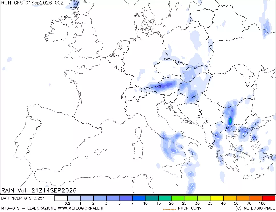 mappa Precipitazioni totali e convettive