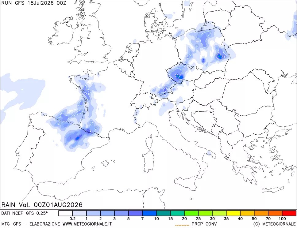 mappa Precipitazioni totali e convettive