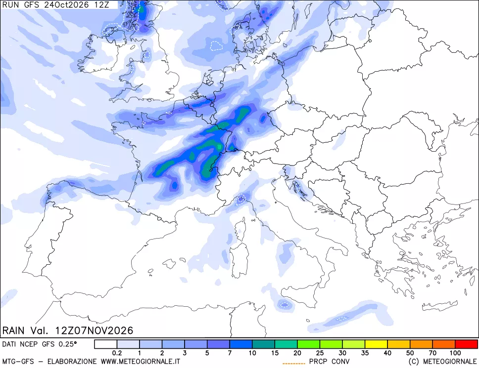 mappa Precipitazioni totali e convettive